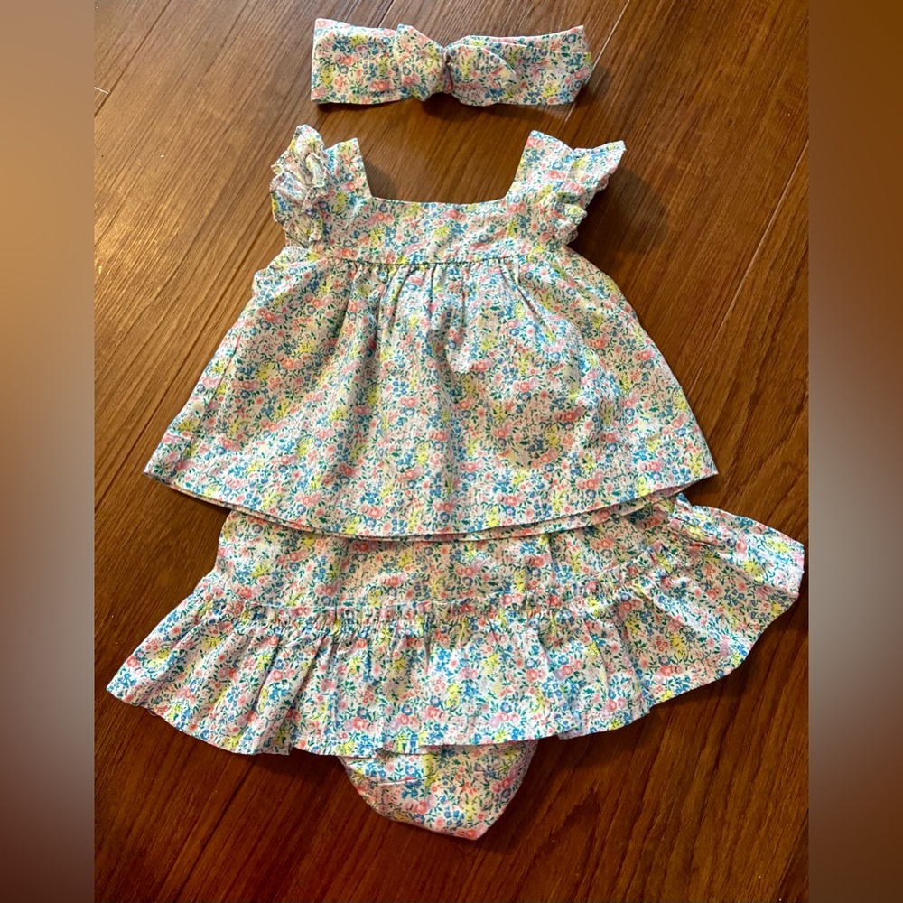 Baby Gap Floral 3 Piece Outfit Set